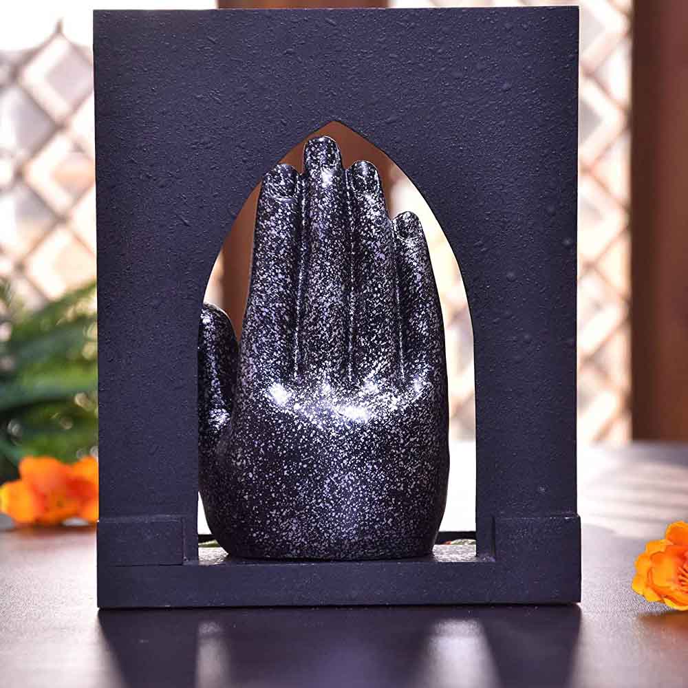 Palm Buddha Showpiece on Royal Tray